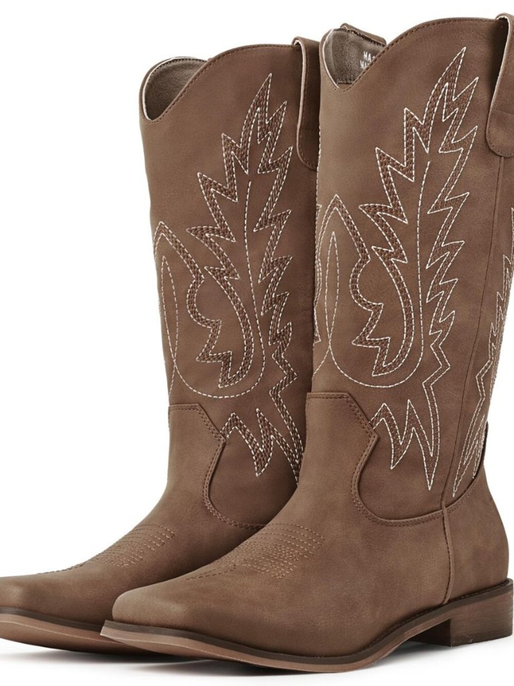 Western Cowboy Boots for Women - Mid Calf Square Toe Cowgirl Boots with Vintage
